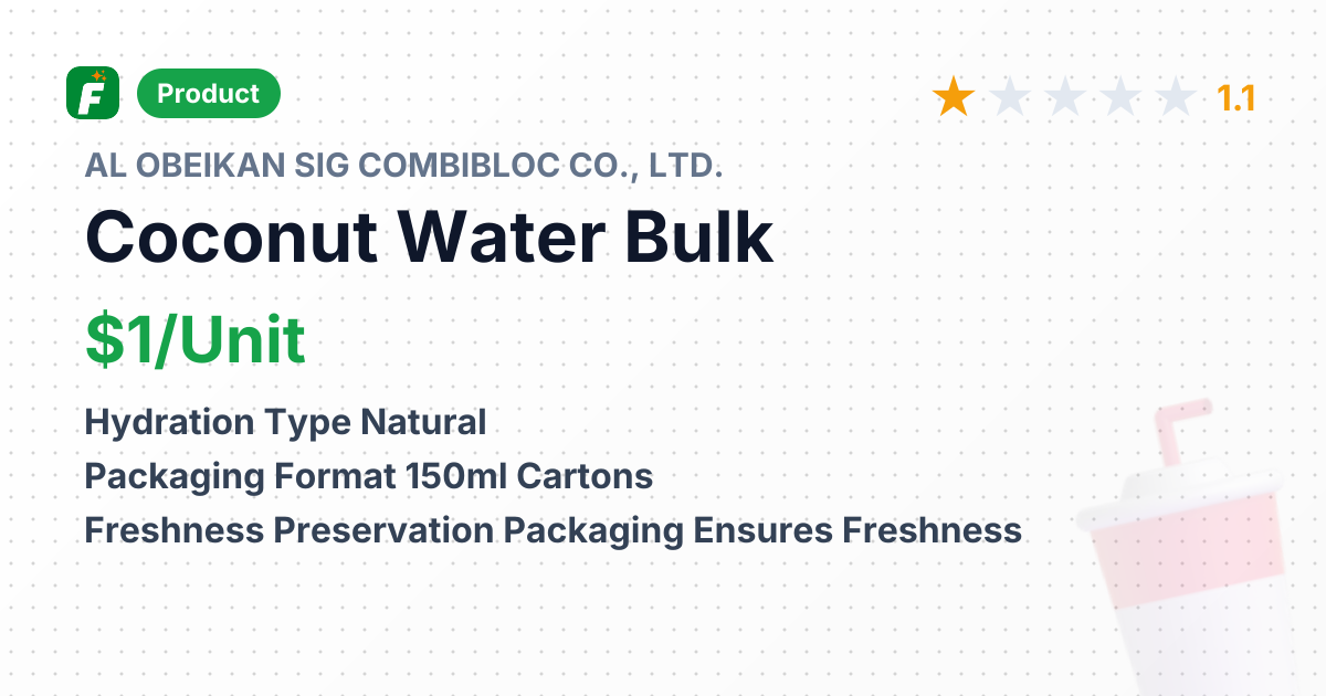 Coconut Water 150ml – product summary card, no photo uploaded yet