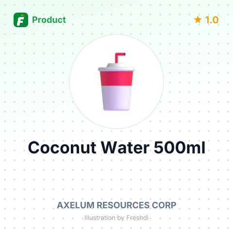 Coconut Water 500ml – summary card, no photo uploaded yet