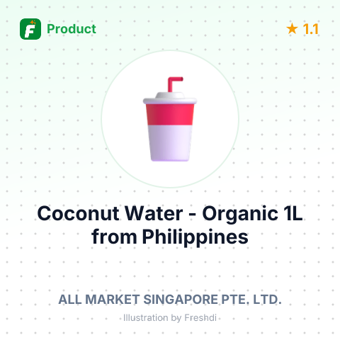 Coconut Water - Organic 1L – product summary card, no photo uploaded yet