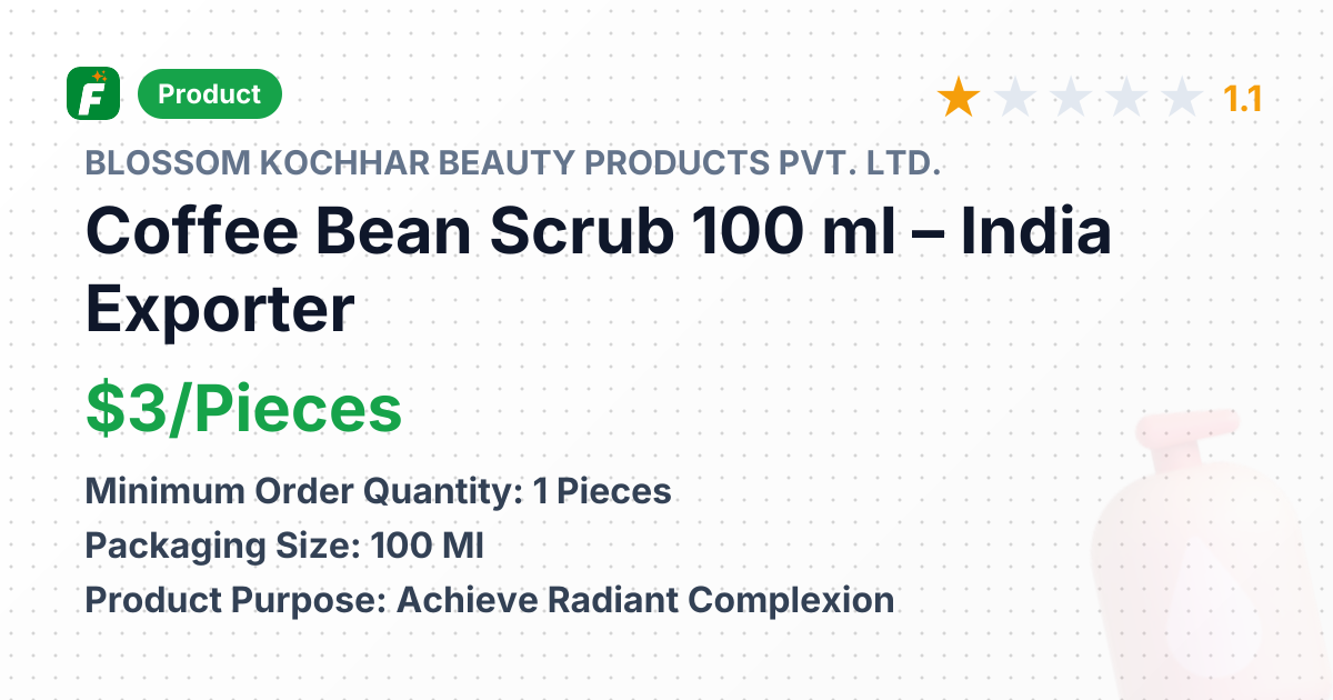 Coffee Bean Scrub 100 ml – product summary card, no photo uploaded yet