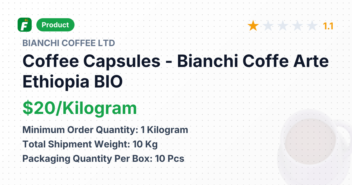 Coffee Capsules - Bianchi Coffe Arte Ethiopia BIO – product summary card, no photo uploaded yet