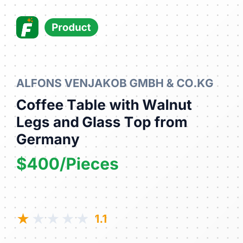 Coffee Table with Walnut Legs and Glass Top – summary card, no photo uploaded yet