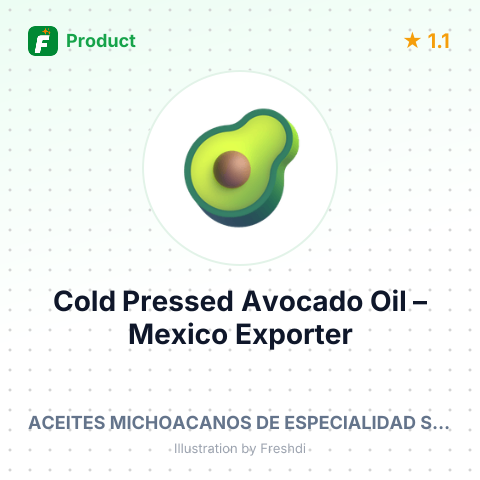 Cold Pressed Avocado Oil – summary card, no photo uploaded yet