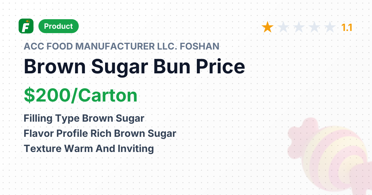 Cooked Brown Sugar Bun – product summary card, no photo uploaded yet