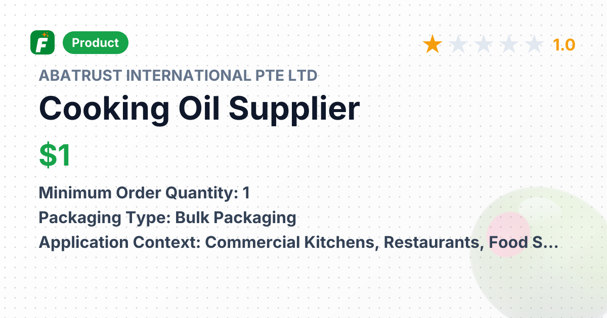 Cooking Oil – product summary card, no photo uploaded yet