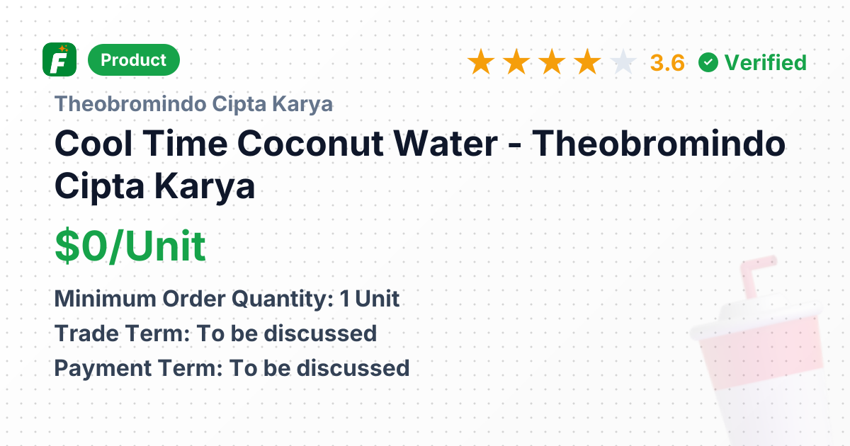 Cool Time Coconut Water – product summary card, no photo uploaded yet