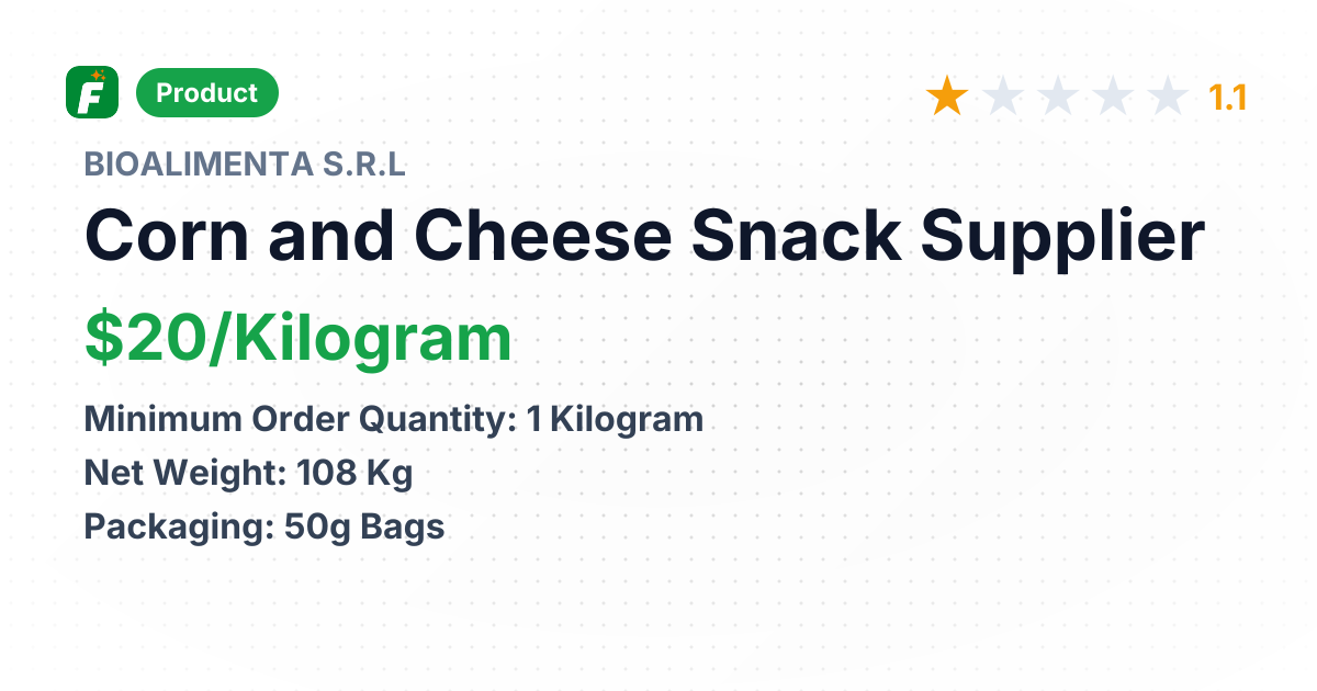 Corn and Cheese Snack – product summary card, no photo uploaded yet