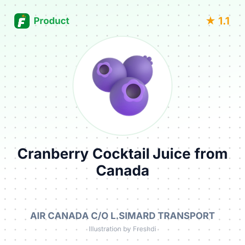 Cranberry Cocktail Juice – summary card, no photo uploaded yet