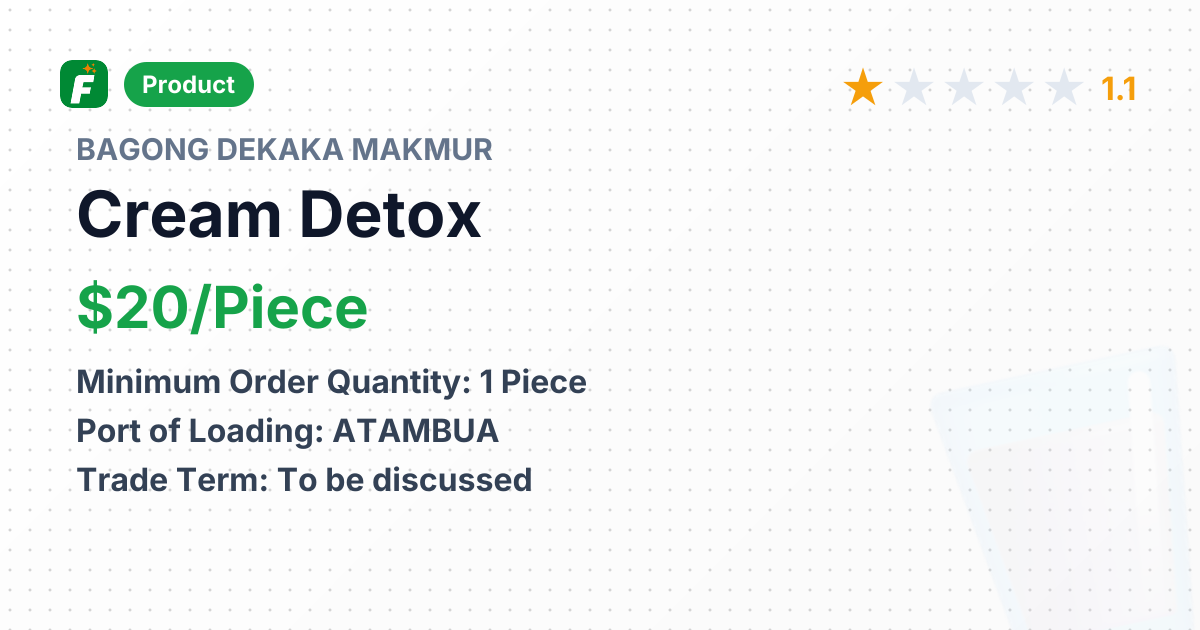Cream Detox – product summary card, no photo uploaded yet