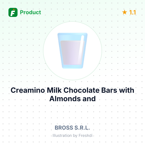 Creamino Milk Chocolate Bars with Almonds and Hazelnuts – summary card, no photo uploaded yet