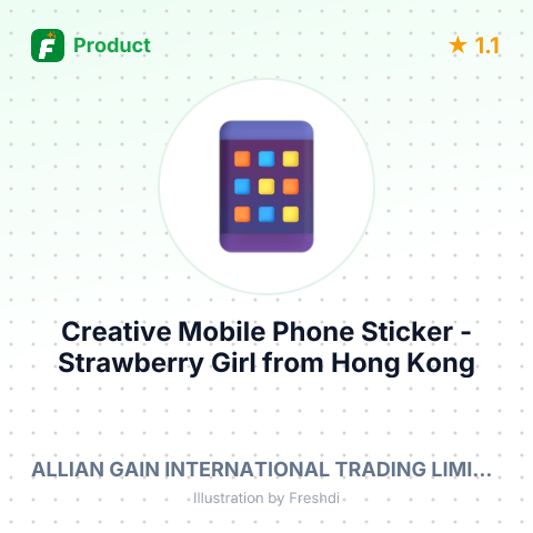 Creative Mobile Phone Sticker - Strawberry Girl – summary card, no photo uploaded yet