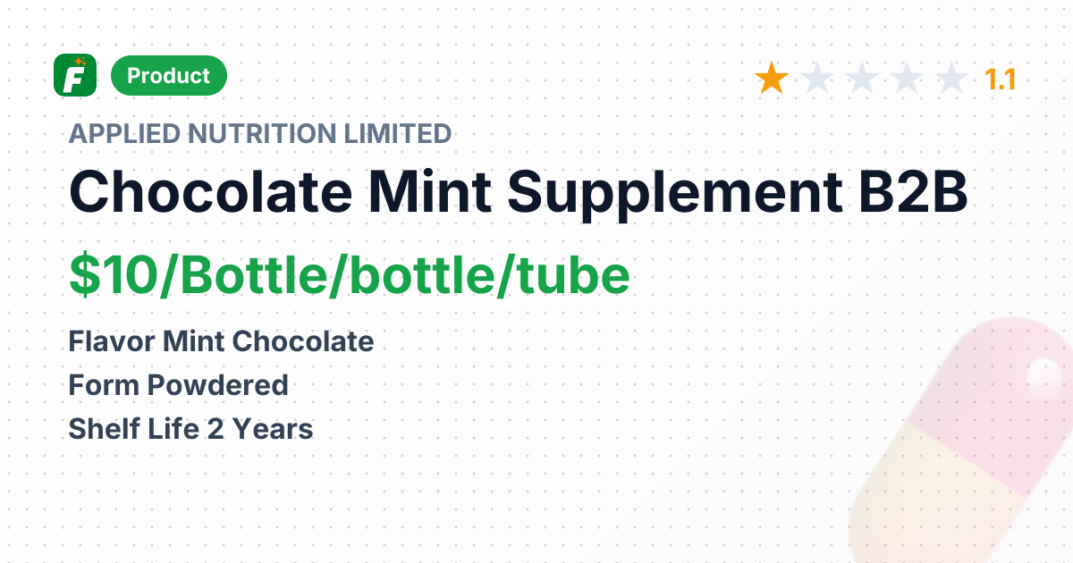 Critical Mass Chocolate Mint Supplement – product summary card, no photo uploaded yet