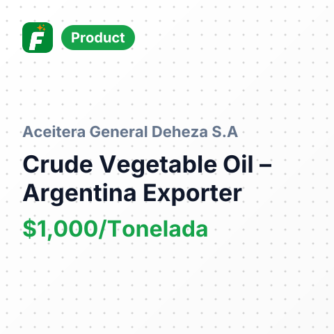 Crude Vegetable Oil – summary card, no photo uploaded yet