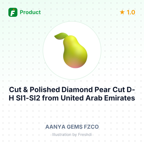 Cut & Polished Diamond Pear Cut D-H SI1-SI2 – summary card, no photo uploaded yet