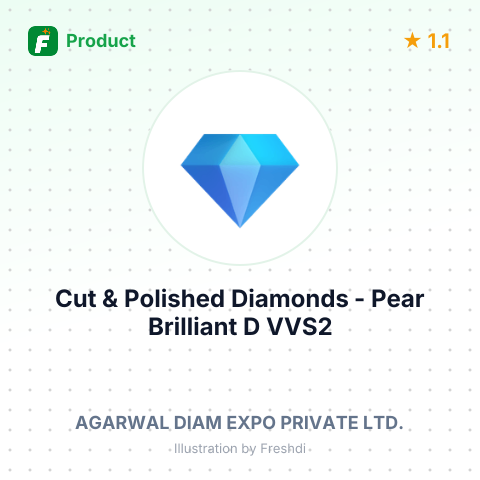 Cut & Polished Diamonds - Pear Brilliant D VVS2 – product summary card, no photo uploaded yet