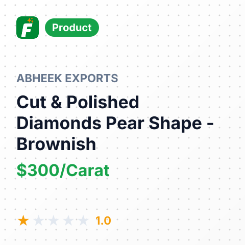 Cut & Polished Diamonds Pear Shape - Brownish Pink - SI 1 – summary card, no photo uploaded yet