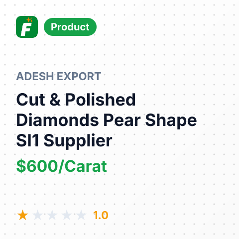 Cut & Polished Diamonds Pear Shape SI1 – summary card, no photo uploaded yet