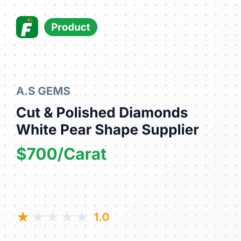 Cut & Polished Diamonds White Pear Shape – summary card, no photo uploaded yet