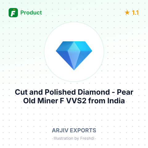 Cut and Polished Diamond - Pear Old Miner F VVS2 – summary card, no photo uploaded yet