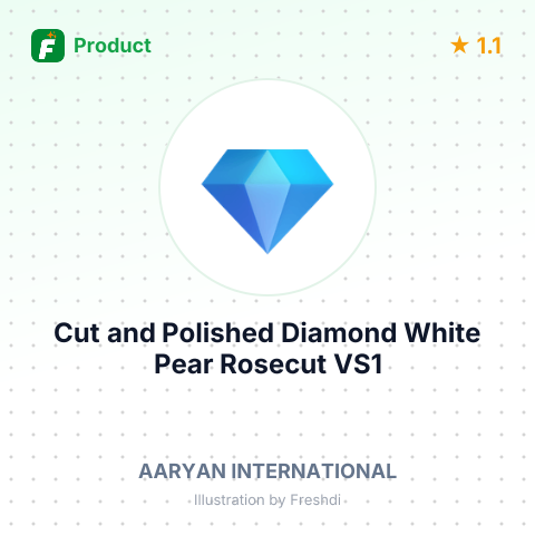 Cut and Polished Diamond White Pear Rosecut VS1 – summary card, no photo uploaded yet