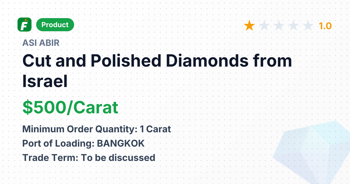 Cut and Polished Diamonds – product summary card, no photo uploaded yet