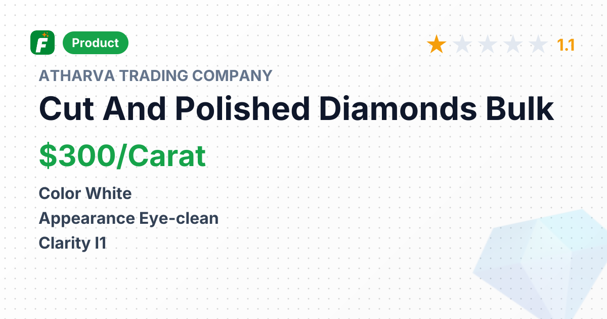 Cut and Polished Diamonds - Pear Shape - White - I1 – product summary card, no photo uploaded yet