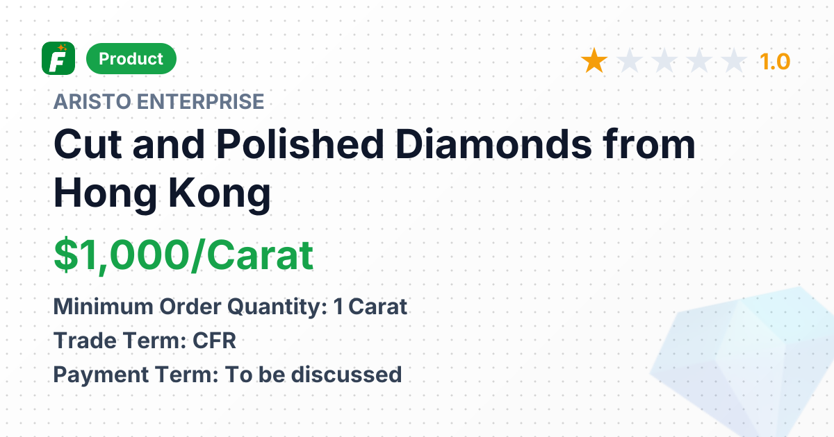 Cut and Polished Diamonds – product summary card, no photo uploaded yet