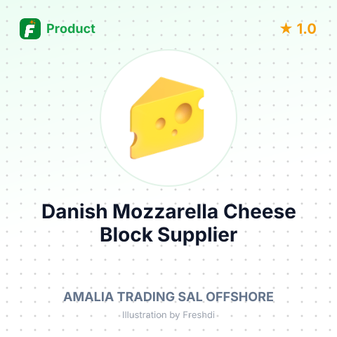 Danish Mozzarella Cheese Block – product summary card, no photo uploaded yet