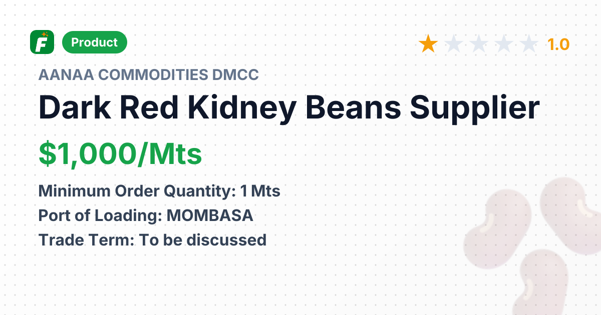 Dark Red Kidney Beans – product summary card, no photo uploaded yet
