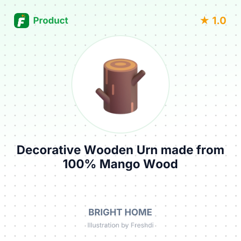 Decorative Wooden Urn made from 100% Mango Wood – summary card, no photo uploaded yet