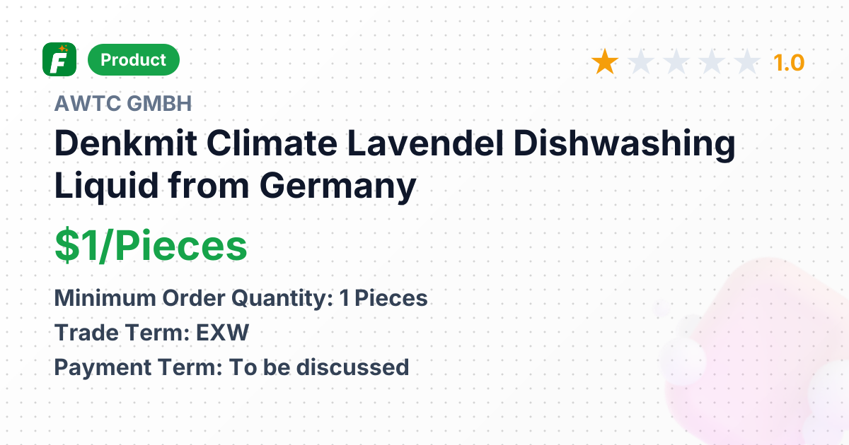 Denkmit Climate Lavendel Dishwashing Liquid – product summary card, no photo uploaded yet