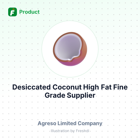 Desiccated Coconut High Fat Fine Grade – summary card, no photo uploaded yet