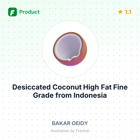 Desiccated Coconut High Fat Fine Grade – summary card, no photo uploaded yet