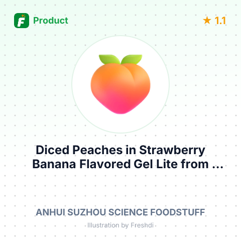Diced Peaches in Strawberry Banana Flavored Gel Lite – summary card, no photo uploaded yet