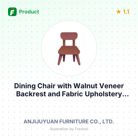 Dining Chair with Walnut Veneer Backrest and Fabric Upholstery – summary card, no photo uploaded yet