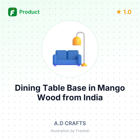 Dining Table Base in Mango Wood – summary card, no photo uploaded yet
