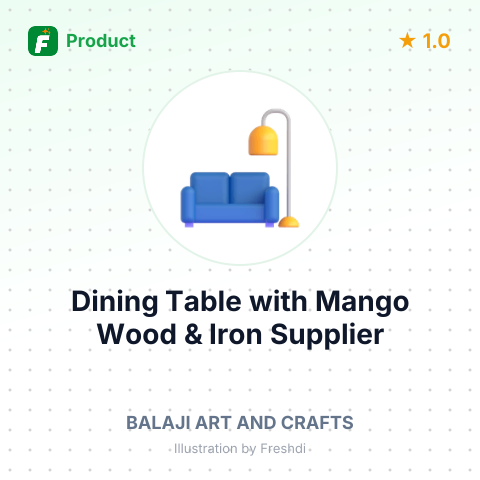 Dining Table with Mango Wood & Iron – summary card, no photo uploaded yet