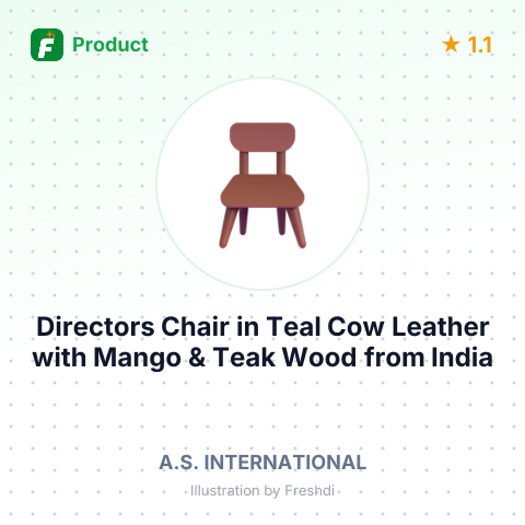 Directors Chair in Teal Cow Leather with Mango & Teak Wood – summary card, no photo uploaded yet