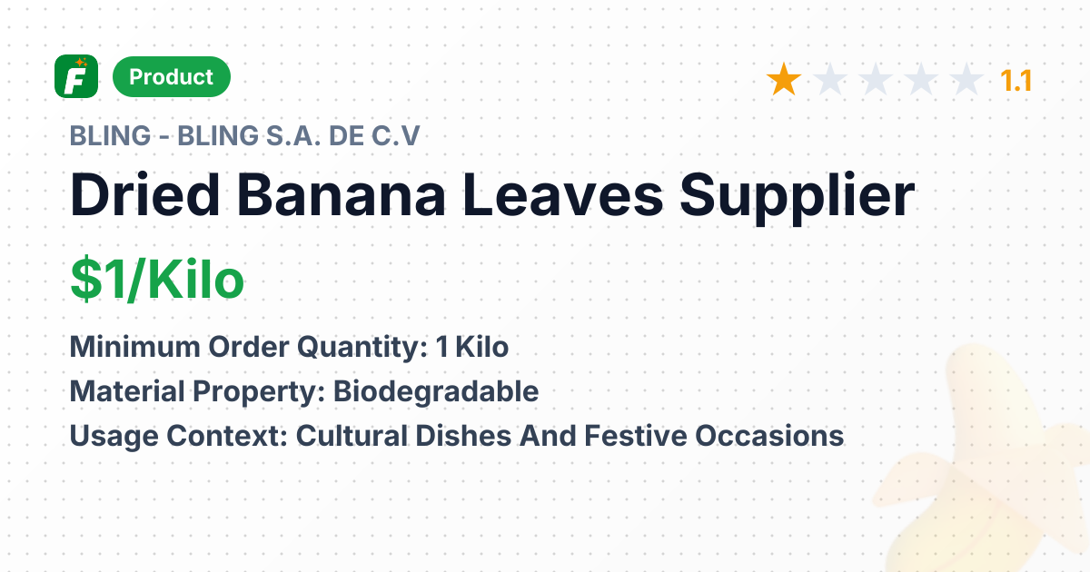 Dried Banana Leaves – product summary card, no photo uploaded yet