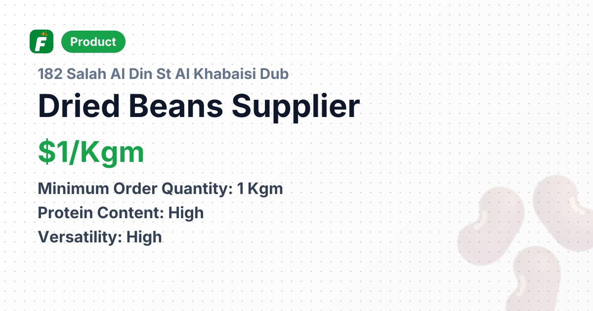 Dried Beans – product summary card, no photo uploaded yet