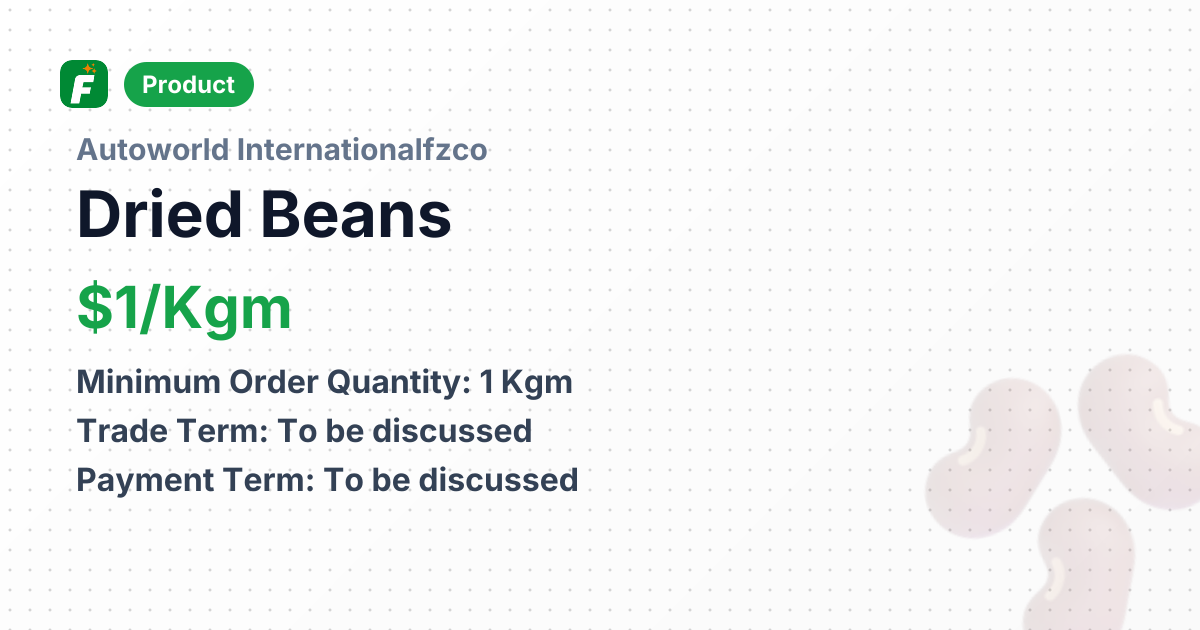 Dried Beans – product summary card, no photo uploaded yet