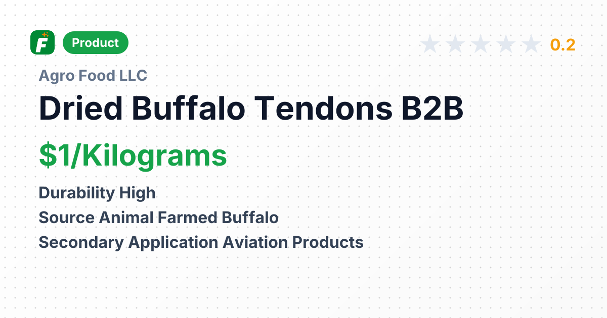 Dried Buffalo Tendons – product summary card, no photo uploaded yet