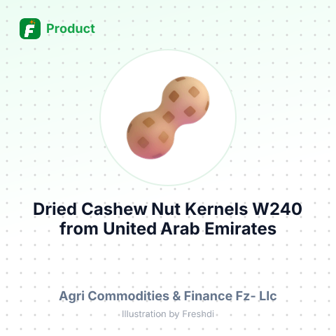 Dried Cashew Nut Kernels W240 – summary card, no photo uploaded yet