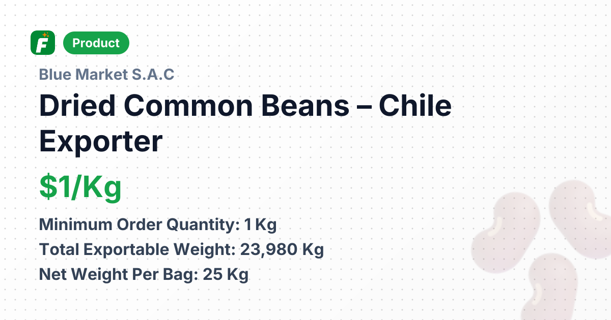 Dried Common Beans (Pallar) – product summary card, no photo uploaded yet
