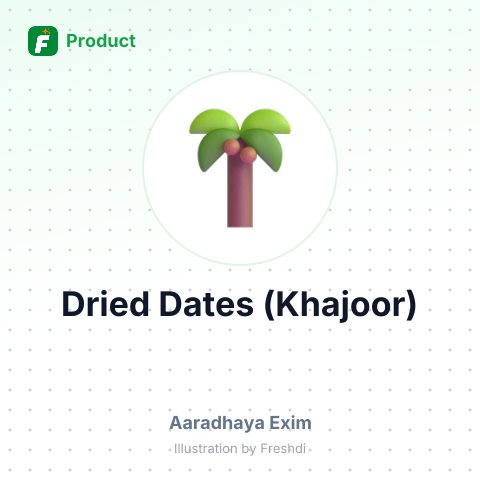 Dried Dates (Khajoor) – product summary card, no photo uploaded yet