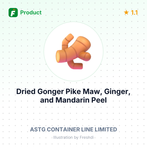 Dried Gonger Pike Maw, Ginger, and Mandarin Peel – summary card, no photo uploaded yet