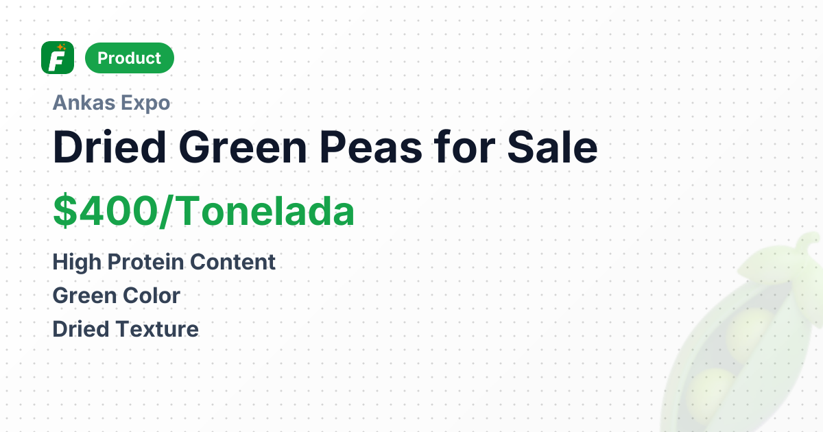 Dried Green Peas (Peas Without Pods) – product summary card, no photo uploaded yet