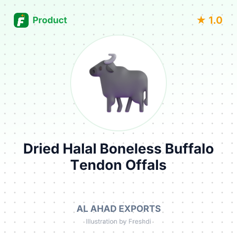 Dried Halal Boneless Buffalo Tendon Offals – summary card, no photo uploaded yet
