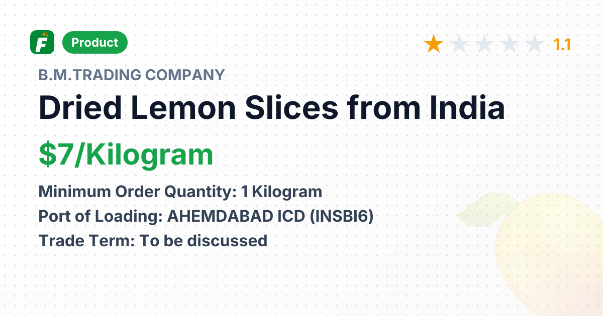 Dried Lemon Slices – product summary card, no photo uploaded yet