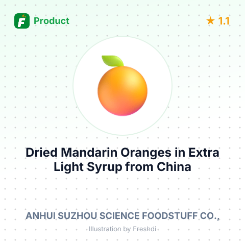 Dried Mandarin Oranges in Extra Light Syrup – summary card, no photo uploaded yet